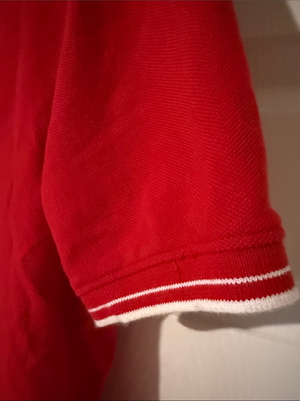 Lauren Ralph Lauren Red Polo with White Trim and Embroidered Crest - Picture 5 of 8